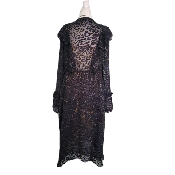 NEW IRO Belloy Ruffled Devoré-chiffon Dress Black - Picture 4 of 8